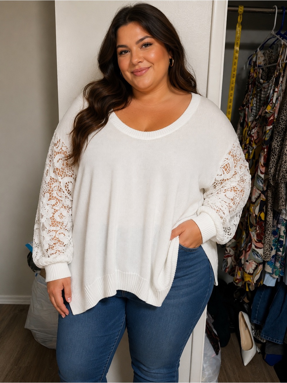torrid White Knit Sweater Top